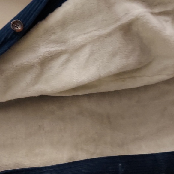 BLAIR Teal Blue Button Down Faux Fur Lined Corduroy Jacket - Picture 9 of 16